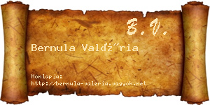 Bernula Valéria névjegykártya